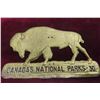 Image 2 : 1930 Canada National Parks Buffalo Grill Badge Brass 4 1/2" x 3"