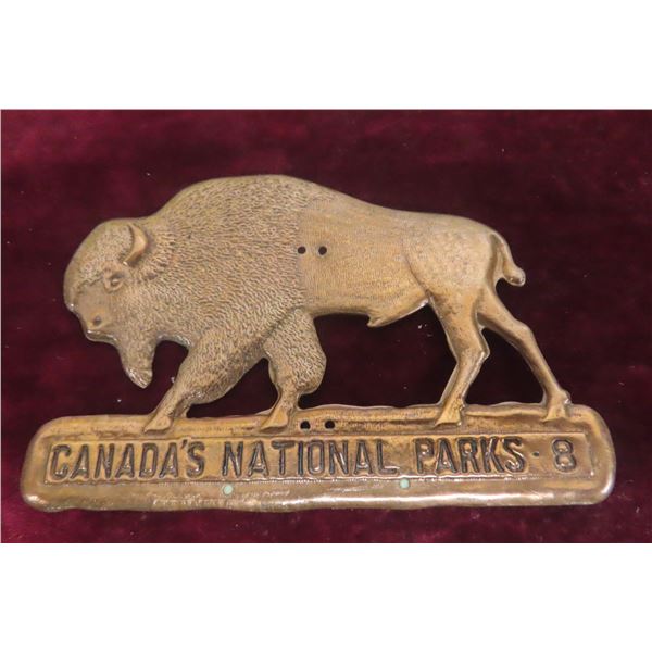 Canada National Parks Buffalo Grill Badge No 8 Copper 4 1/2" x 3"