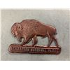 Image 1 : Canada National Parks Buffalo Grill Badge 1925 Copper 4 1/2" x 3"