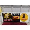 Image 1 : Dad's Diet Root Beer Metal Tin Embossed Sign 1960s 12" x 31"