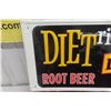 Image 2 : Dad's Diet Root Beer Metal Tin Embossed Sign 1960s 12" x 31"