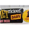Image 3 : Dad's Diet Root Beer Metal Tin Embossed Sign 1960s 12" x 31"