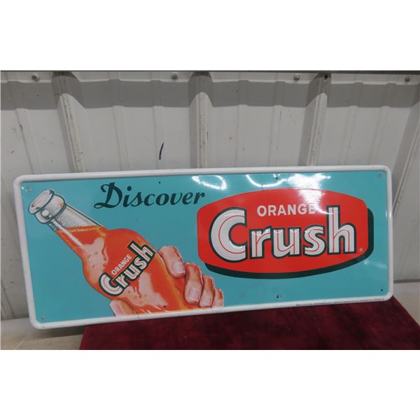 Orange Crush Metal Tin Embossed Sign