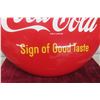 Image 4 : Drink Coca Cola Sign Of Good Taste Porcelain Sign 24" Diameter 1950s