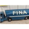 Image 9 : Otaco Minnitoy Fina Tanker Truck And Trailer 1940s Or 1950s Pressed Steel 28 1/2"