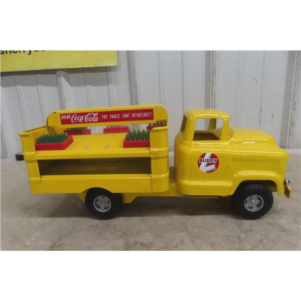 Buddy L Pressed Steel Coca Cola Delivery Truck 1960s 14 1/2" Professionally Restored