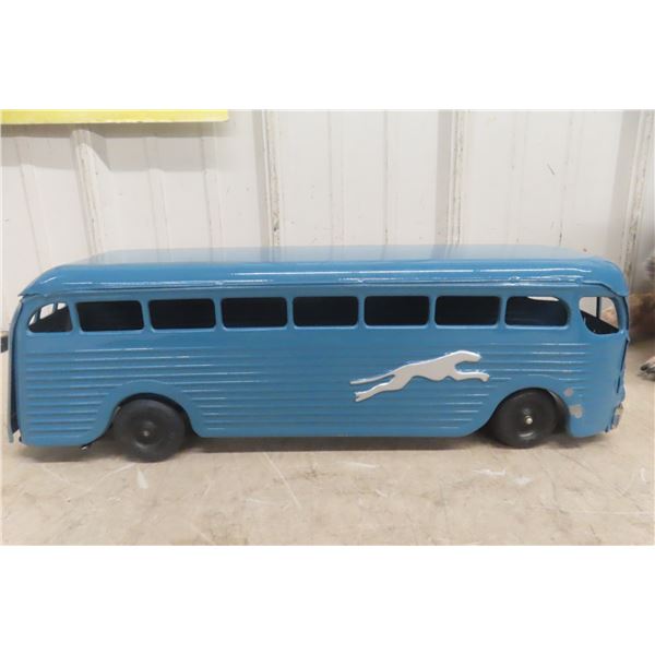 Keystone Greyhound Windup Bus Pressed Steel 1930s Or 1940s 13" Professionally Restored