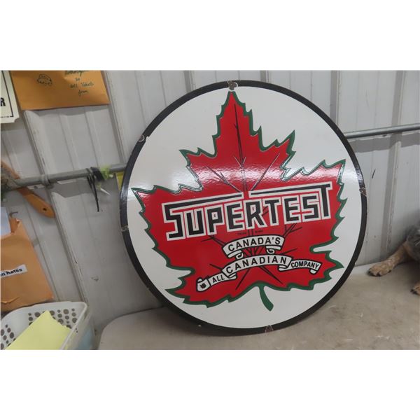 Supertest Canada All Canadian Company Porcelain Sign 30" Diameter Reproduction