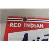 Image 2 : Red Indian Aviation Motor Oil Double Sided Porcelain Sign 14" x 11" Reproduction