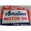 Image 3 : Red Indian Aviation Motor Oil Double Sided Porcelain Sign 14" x 11" Reproduction