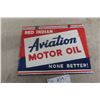 Image 5 : Red Indian Aviation Motor Oil Double Sided Porcelain Sign 14" x 11" Reproduction