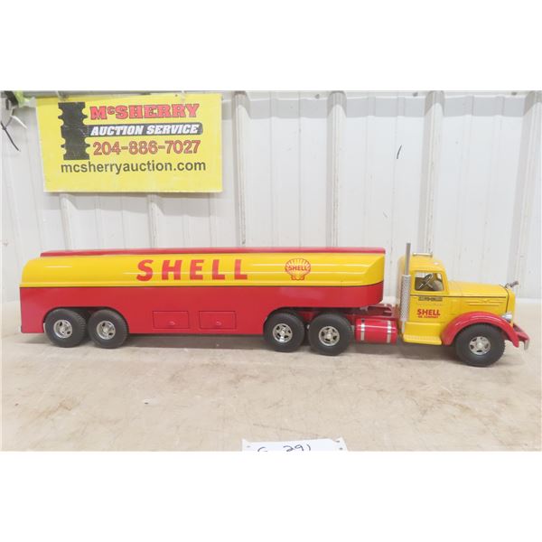 Fred Thompson Smith-Miller Mack Shell Tanker Truck And Trailer 1940s Or 1950s Pressed Steel Limited
