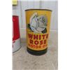 Image 3 : 2 White Rose Quart Oil Cans; 10W30 Red and White; 1 Product and Yellow and Black Repro