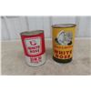 Image 5 : 2 White Rose Quart Oil Cans; 10W30 Red and White; 1 Product and Yellow and Black Repro