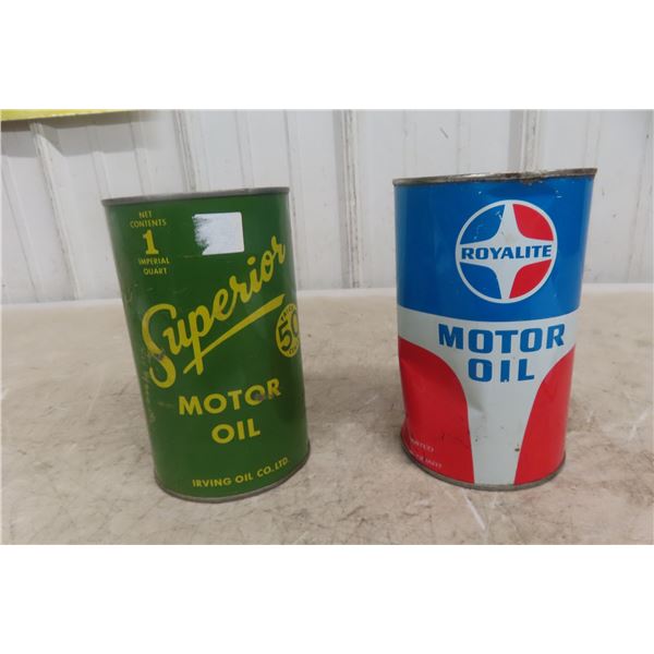 2 Quart Oil Cans; 1 Superior; 1 Royalite