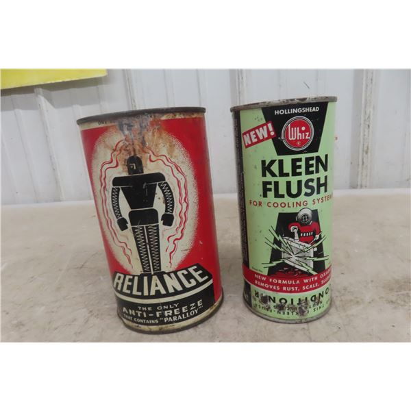 2 Reliance Quart Antifreeze Cans; 1 Whiz Klean Flush 1 Lb
