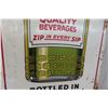 Image 9 : Stubby Metal Tin Embossed Vertical Sign; 1940s or 50s; Delicious Flavor Zip in Every Sip and Soda Je