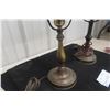 Image 5 : 2 Antique Brass Table Lamps with Military Doughboy Helmet-Shaped Shade