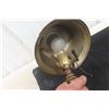 Image 7 : 2 Antique Brass Table Lamps with Military Doughboy Helmet-Shaped Shade