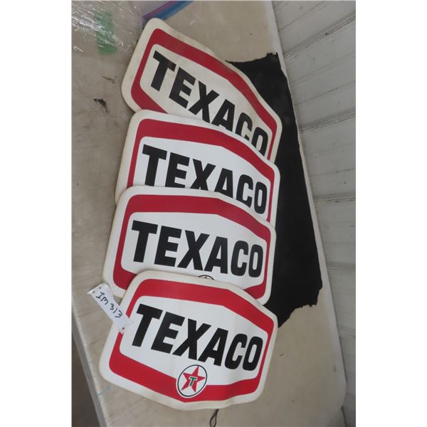 4 Texaco Vintage Stickers, NOS, 11" x 17"