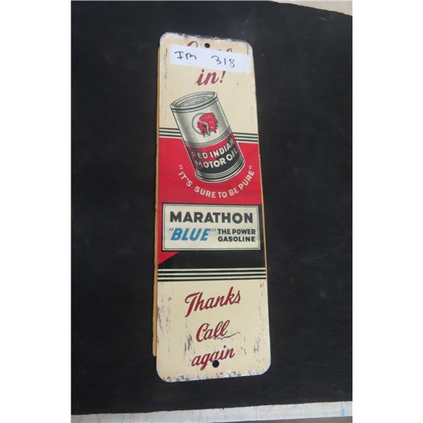 Red Indian Marathon Blue Palm Press Fantasy, 4" x 13 1/2", Limited Edition No. 8 of 20