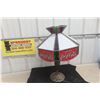 Image 1 : Drink Coca-Cola Table Lamp, Stained Glass Shade, 1 Panel Missing