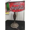 Image 5 : Drink Coca-Cola Table Lamp, Stained Glass Shade, 1 Panel Missing