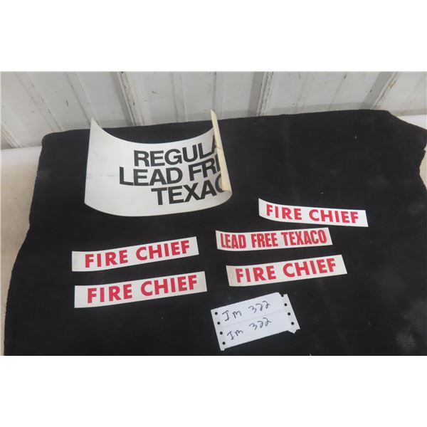 Stickers: Fire Chief and Resurrected Free Texaco