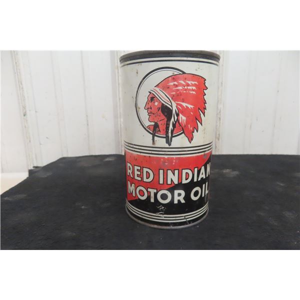 Red Indian Motor Oil, Quart Can, No Top