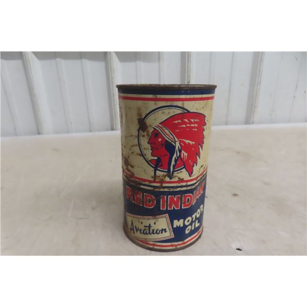 Red Indian Aviation Motor Oil, Quart Can