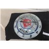 Image 4 : Wolfe Dairies Milk Double Bubble Vintage Light-Up Working Clock, 15" Diameter, Face Plate Damaged