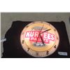 Image 1 : Kurfees Paints Double Bubble Clock, Works and Lights Up, 15" Diameter, Minor Crack