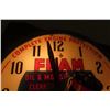 Image 2 : Fram Adv Clock, Lights Up, Works, Cracked Face Plate, No Lens, 15" Diameter