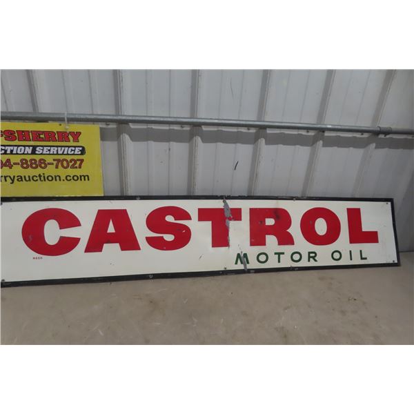 Castrol Motor Oil Metal Embossed Sign, 1964, 11" x 59"