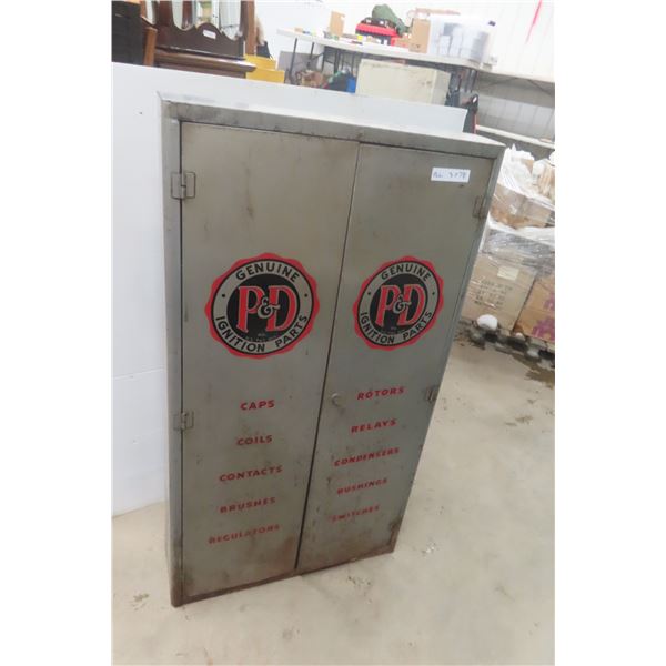 P+D Ignition Parts Cabinet, 2-Door Office Metal, 47" x 26" x 8 1/2"