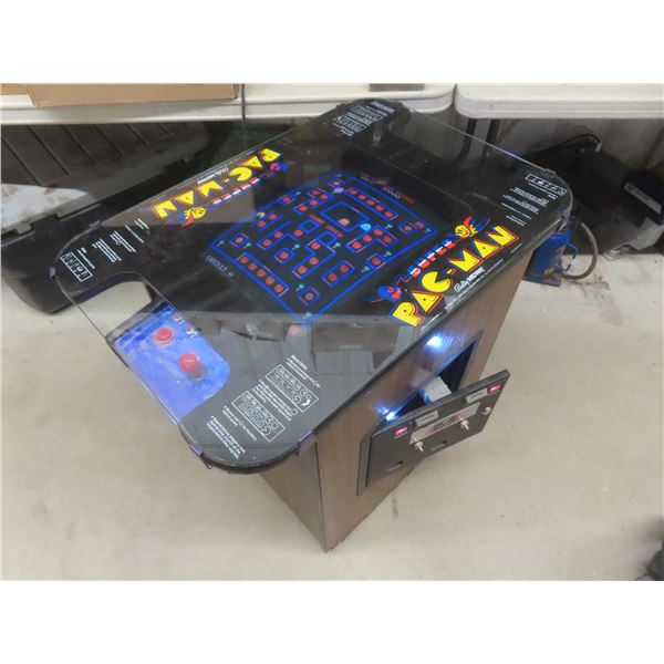Pac-Man Cocktail Arcade Cabinet - 2 Players, Coin Op, Working w/ Keys!