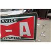 Image 13 : Vintage BA Service Products Porcelain 2-Sided Sign with Metal Hanging Frame — 65" x 37" , T