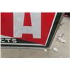 Image 15 : Vintage BA Service Products Porcelain 2-Sided Sign with Metal Hanging Frame — 65" x 37" , T