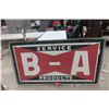 Image 1 : Vintage BA Service Products Porcelain 2-Sided Sign with Metal Hanging Frame — 65" x 37" , T