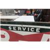 Image 4 : Vintage BA Service Products Porcelain 2-Sided Sign with Metal Hanging Frame — 65" x 37" , T