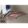 Image 7 : Vintage BA Service Products Porcelain 2-Sided Sign with Metal Hanging Frame — 65" x 37" , T