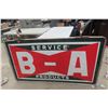 Image 9 : Vintage BA Service Products Porcelain 2-Sided Sign with Metal Hanging Frame — 65" x 37" , T