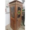 Image 6 : Vintage Wooden Telephone Booth with Manitoba Telephone System Logo — 84" x 27" x 27½" — No Phone