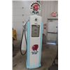 Image 1 : Bennett Model 546 Vintage Gas Pump - Restored Red Indian Panther Blue, Repro Globe, 2 New Lenses 