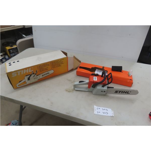 Stihl Toy Chain Saw — 16" Bar — Working — With Box and Cover