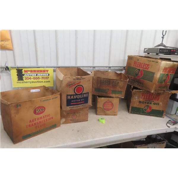 7 Cardboard Oil Boxes – ROCO Texaco BA Havoline