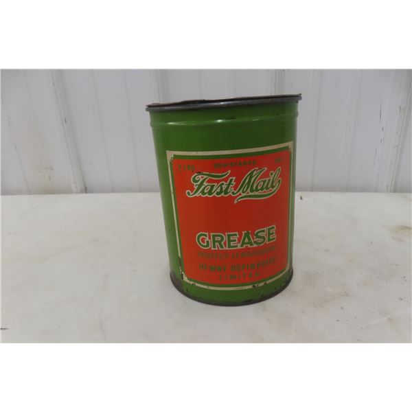 5 Lb Green and Red Fast Mail Grease Tin by Hi-Way Refineries Ltd.