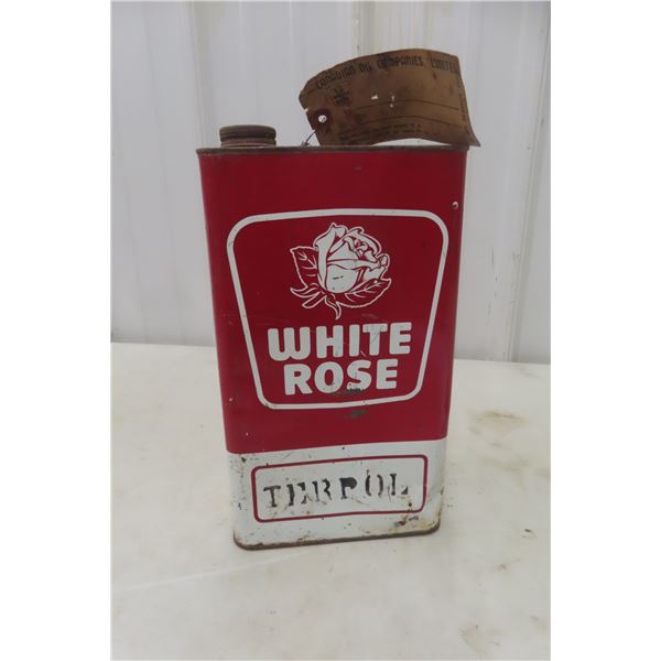 White Rose Motor Oil 1-Gallon Tin Can w/ Tag