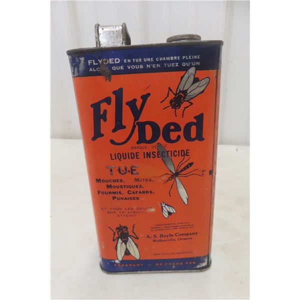 FlyDed Liquide Insecticide Tin by A.S. Boyle Co., Canada - 1/2 Gal Can