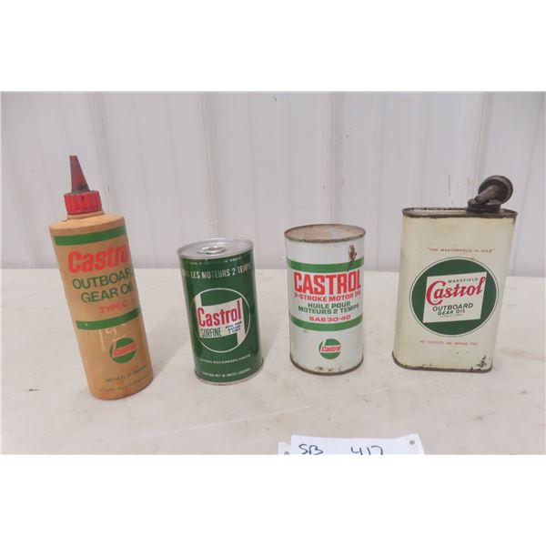 4 Castrol Oil-Related Product Cans